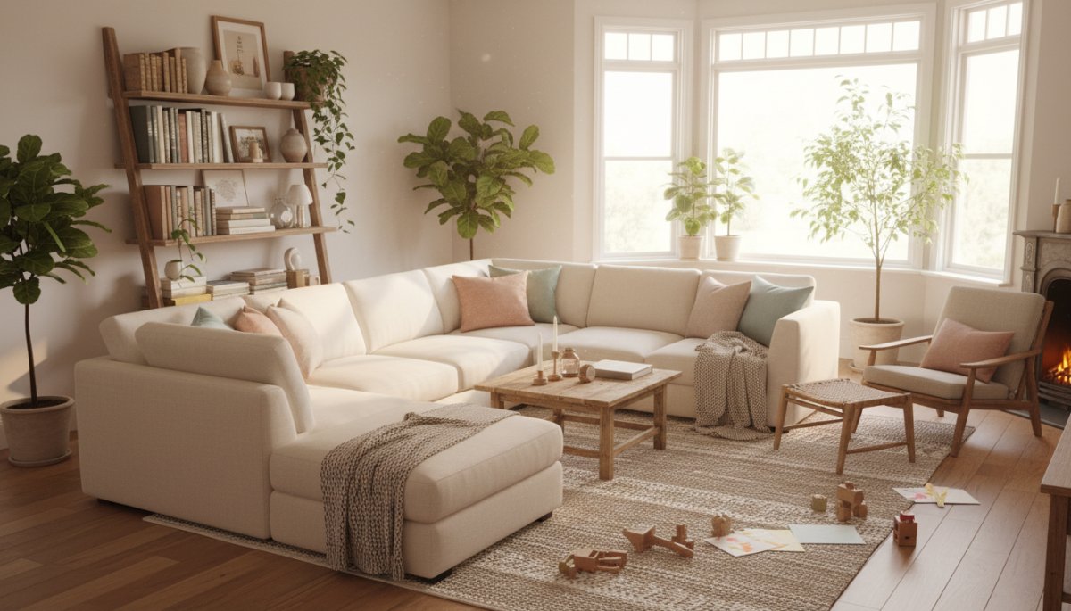 理想の家で幸せに暮らす家族のイメージ